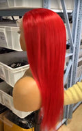 13X4 Lace  wig 210% density  red